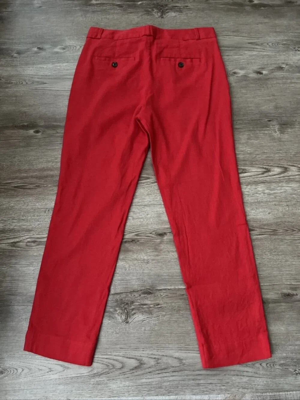 Banana Republic Red Linen Blend Avery Ankle Length Pants Womens 4